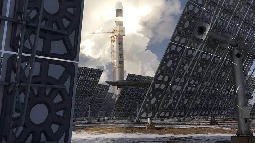 La Cina costruisce la sua prima centrale solare termodinamica con sali fusi da 100 megawatt